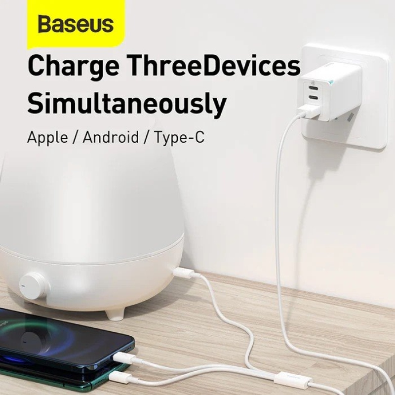 Baseus Superior Series Fast Charging Datový Kabel USB-A - USB-C/microUSB/Lightning 3.5A 0.5m Stellar White