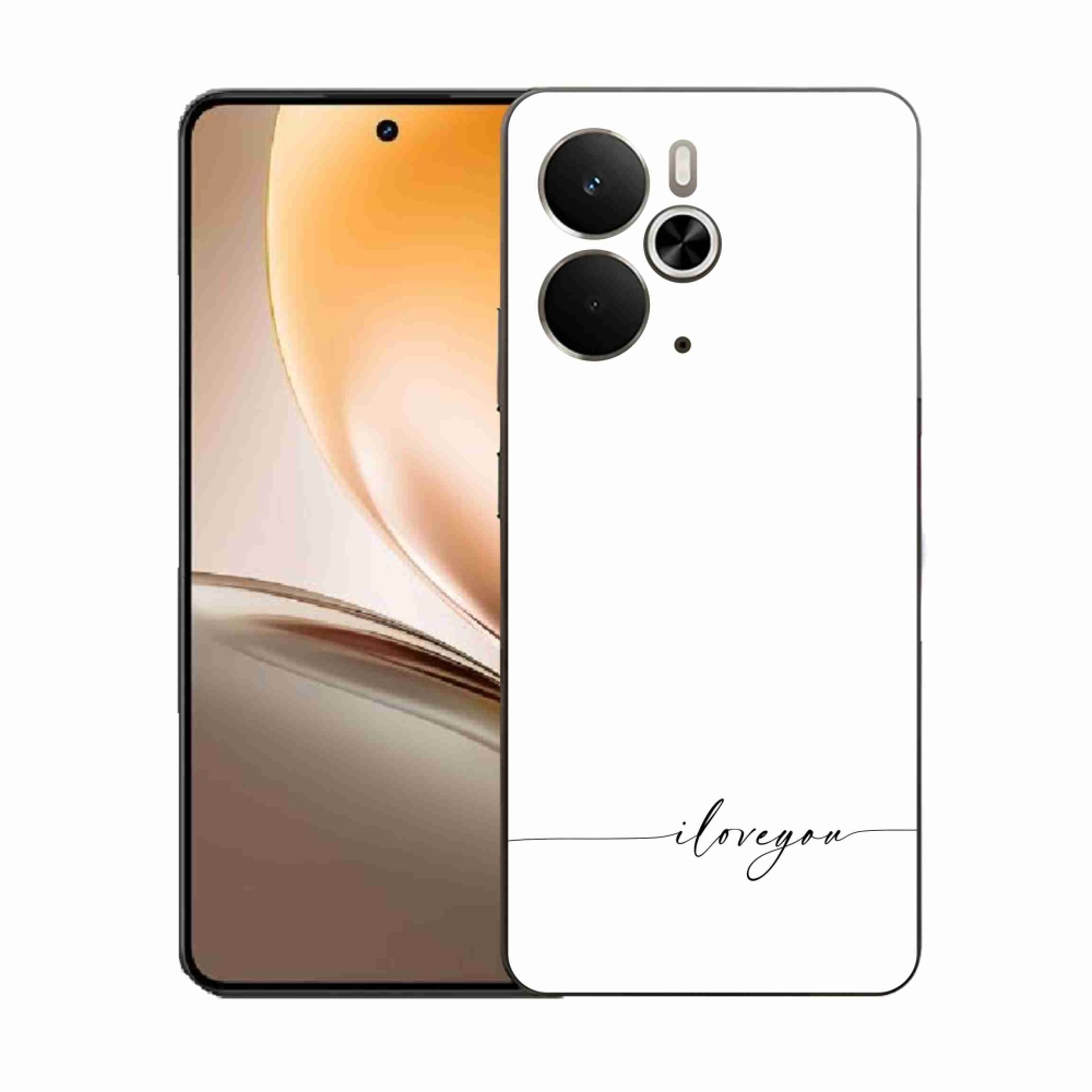 Gelový kryt mmCase na Realme 14 5G - I love you bílé pozadí