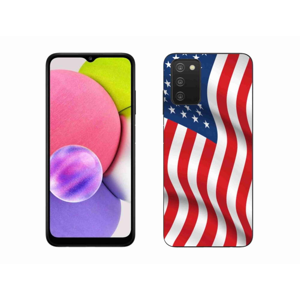 Gelový kryt mmCase na mobil Samsung Galaxy A03s (166.6 x 75.9 x 9.1) - USA vlajka