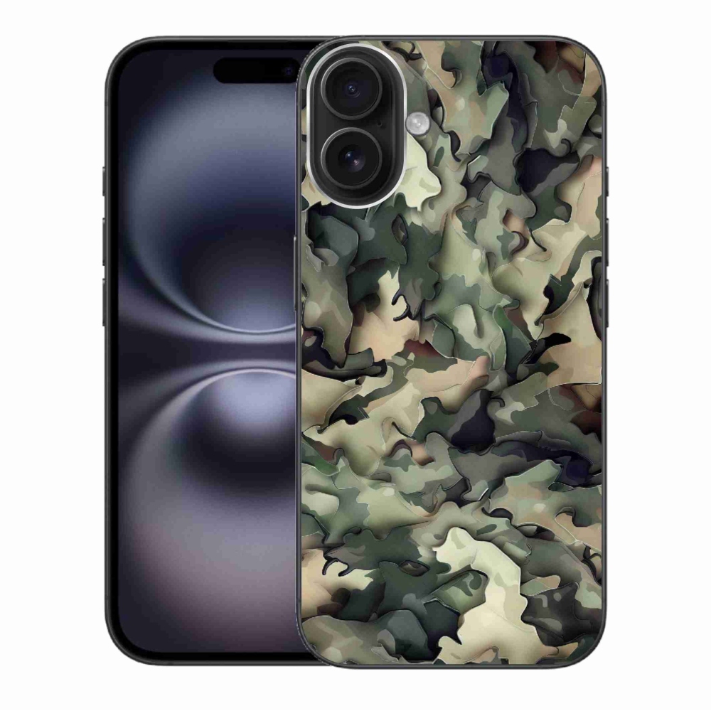 Gelový kryt mmCase na iPhone 16 Plus - maskáčový vzor 9