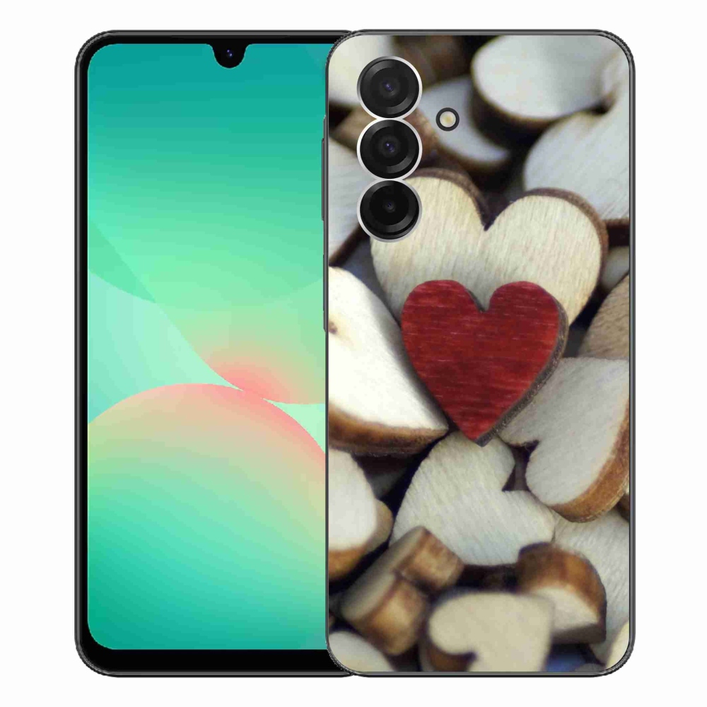 Gelový kryt mmCase na Samsung Galaxy A26 5G - gravírované červené srdce 