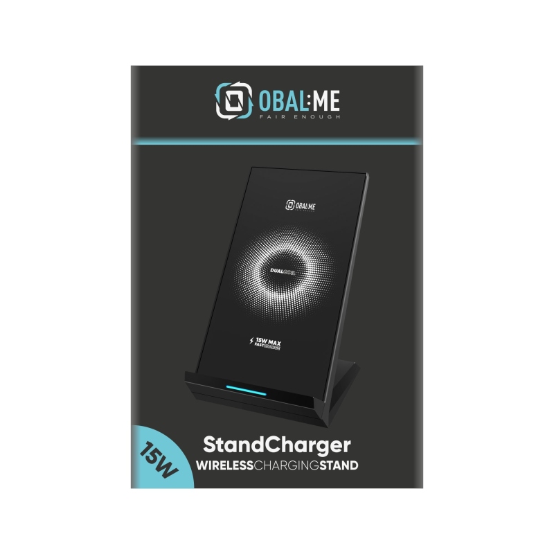 OBAL:ME StandCharger Bezdrátový Nabíjecí Stojánek na Stůl 15W Black