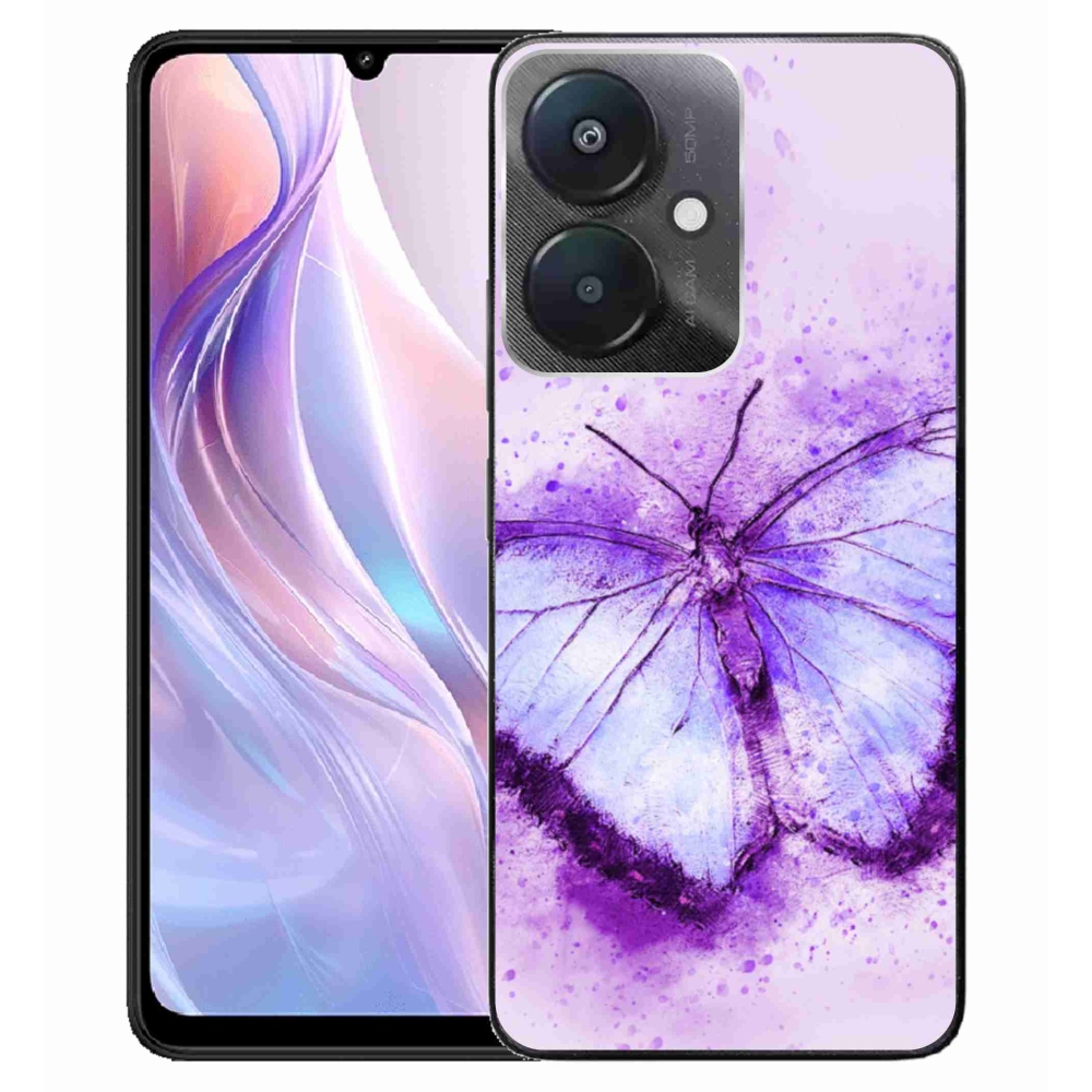 Gelový kryt mmCase na Xiaomi Redmi 13C 5G - fialový motýl