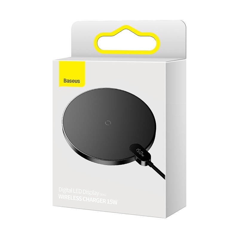 Baseus Digital LED Displej Gen 2 Bezdrátová Nabíječka 15W Black