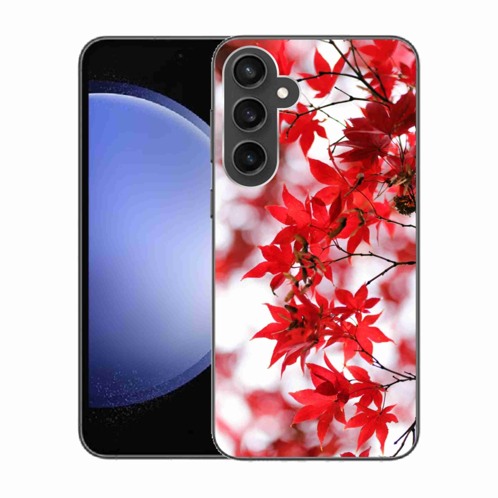 Gelový kryt mmCase na Samsung Galaxy S23 FE - červené listy