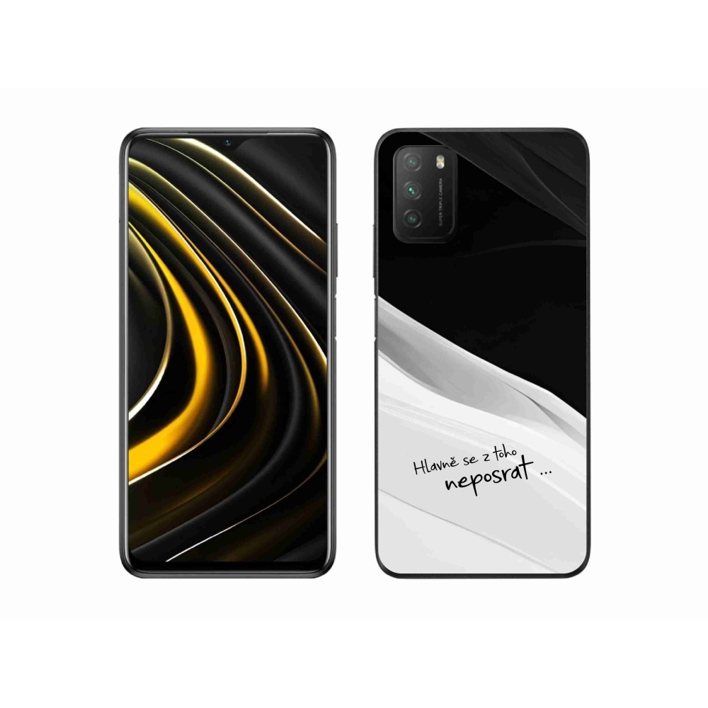 Gelový kryt mmCase na Xiaomi Poco M3 - vtipný text 13 bíločerné pozadí
