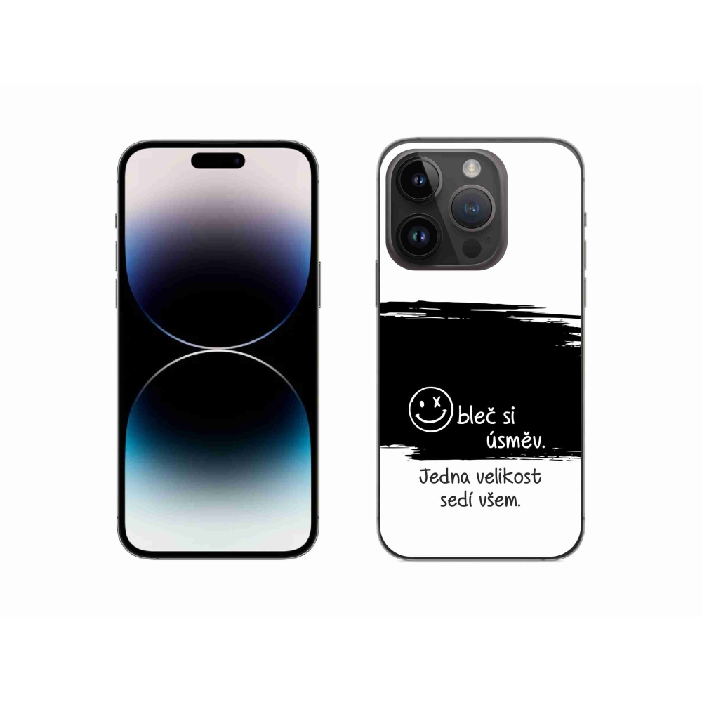 Gelový kryt mmCase na iPhone 14 Pro 6.1 - vtipný text 8 černobílé pozadí