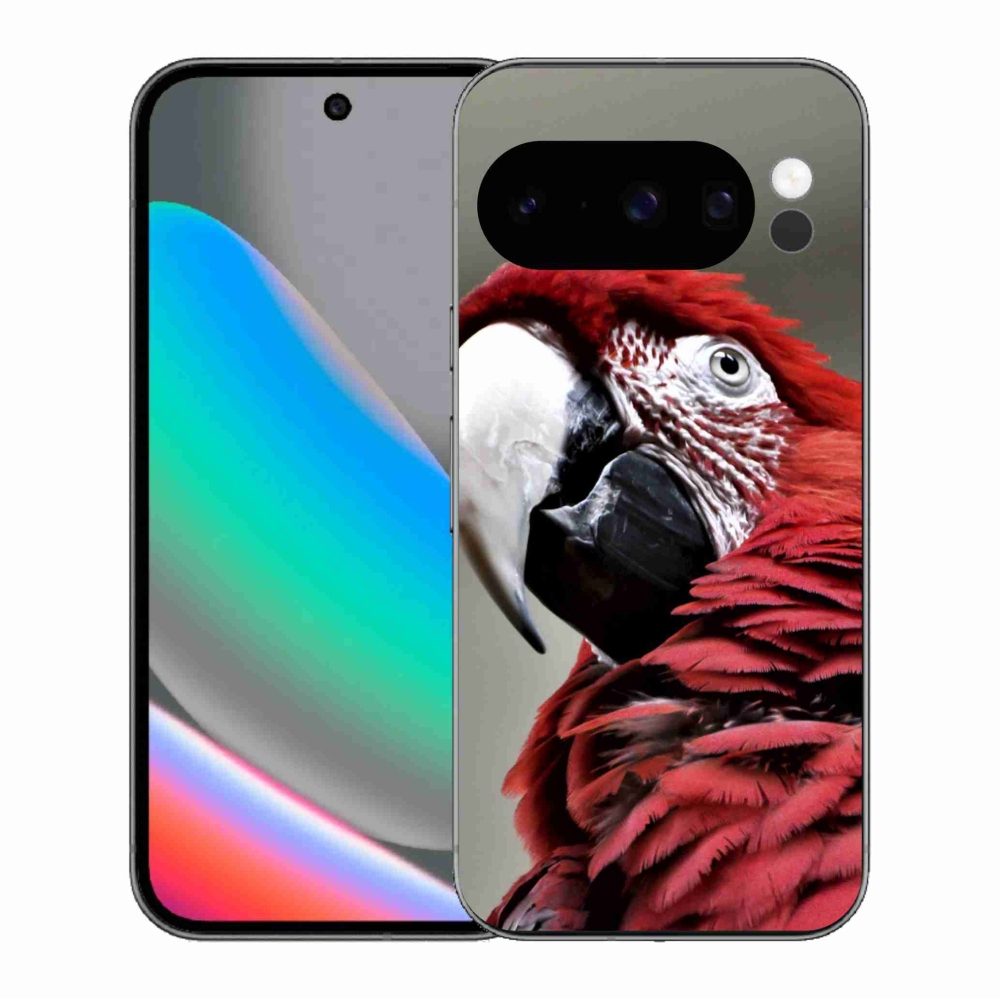 Gelový kryt mmCase na Google Pixel 10 Pro - papoušek ara červený