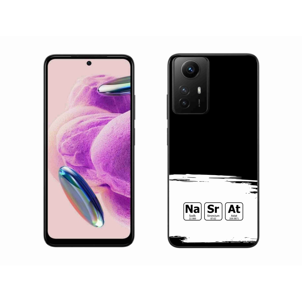 Gelový kryt mmCase na Xiaomi Redmi Note 12S - chemické prvky bíločerné pozadí