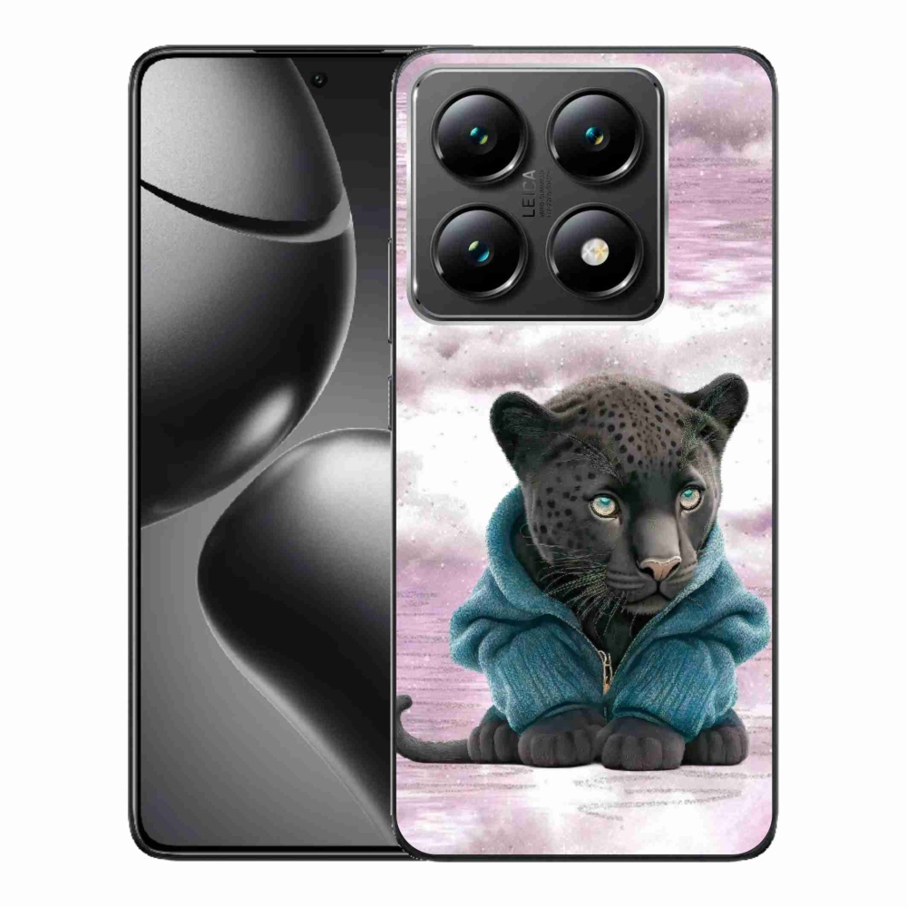 Gelový kryt mmCase na Xiaomi 14T Pro - černý panter ve svetru