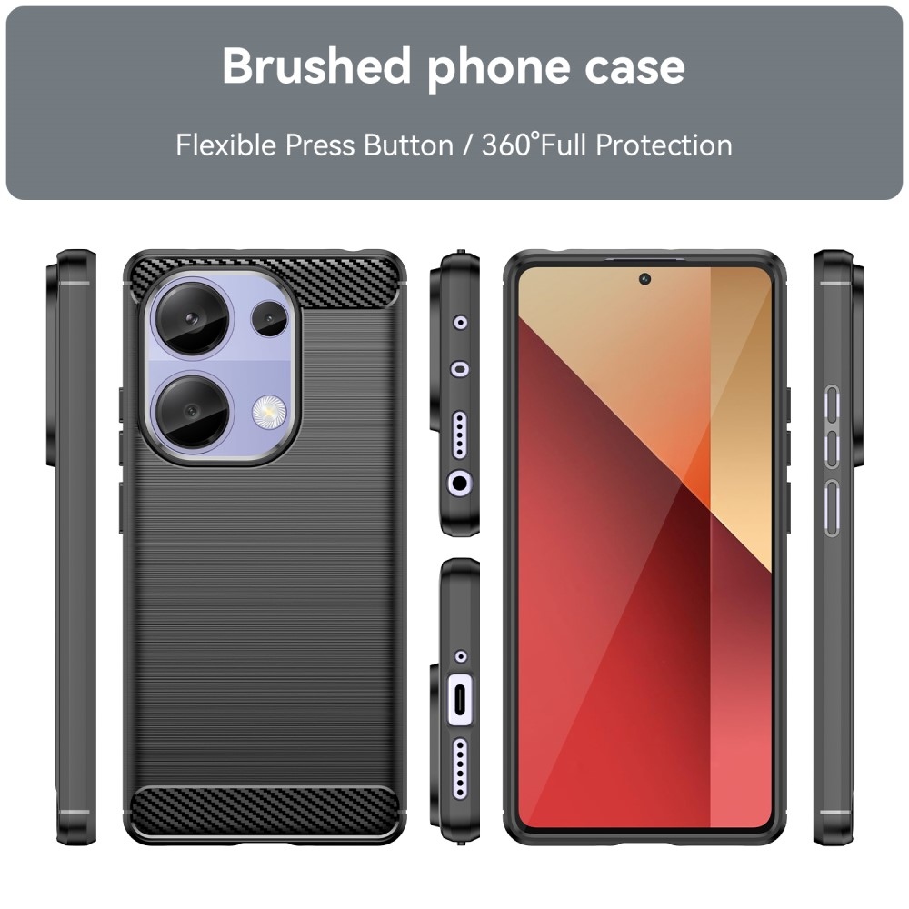 Carbon odolný gelový obal na Xiaomi Redmi Note 13 Pro 4G/Poco M6 Pro - černý
