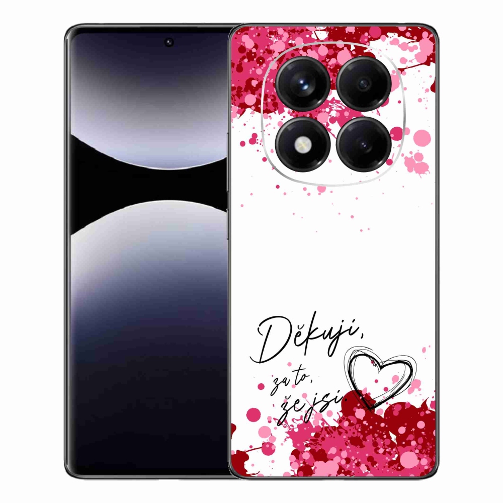 Gelový kryt mmCase na Xiaomi Redmi Note 14 Pro - zamilovaný text 2 bílé pozadí