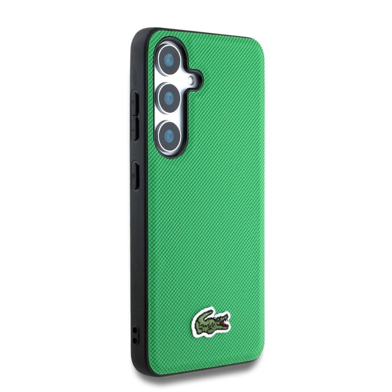 Lacoste Iconic Petit Pique Woven Logo MagSafe Zadní Kryt pro Samsung Galaxy S25 Green