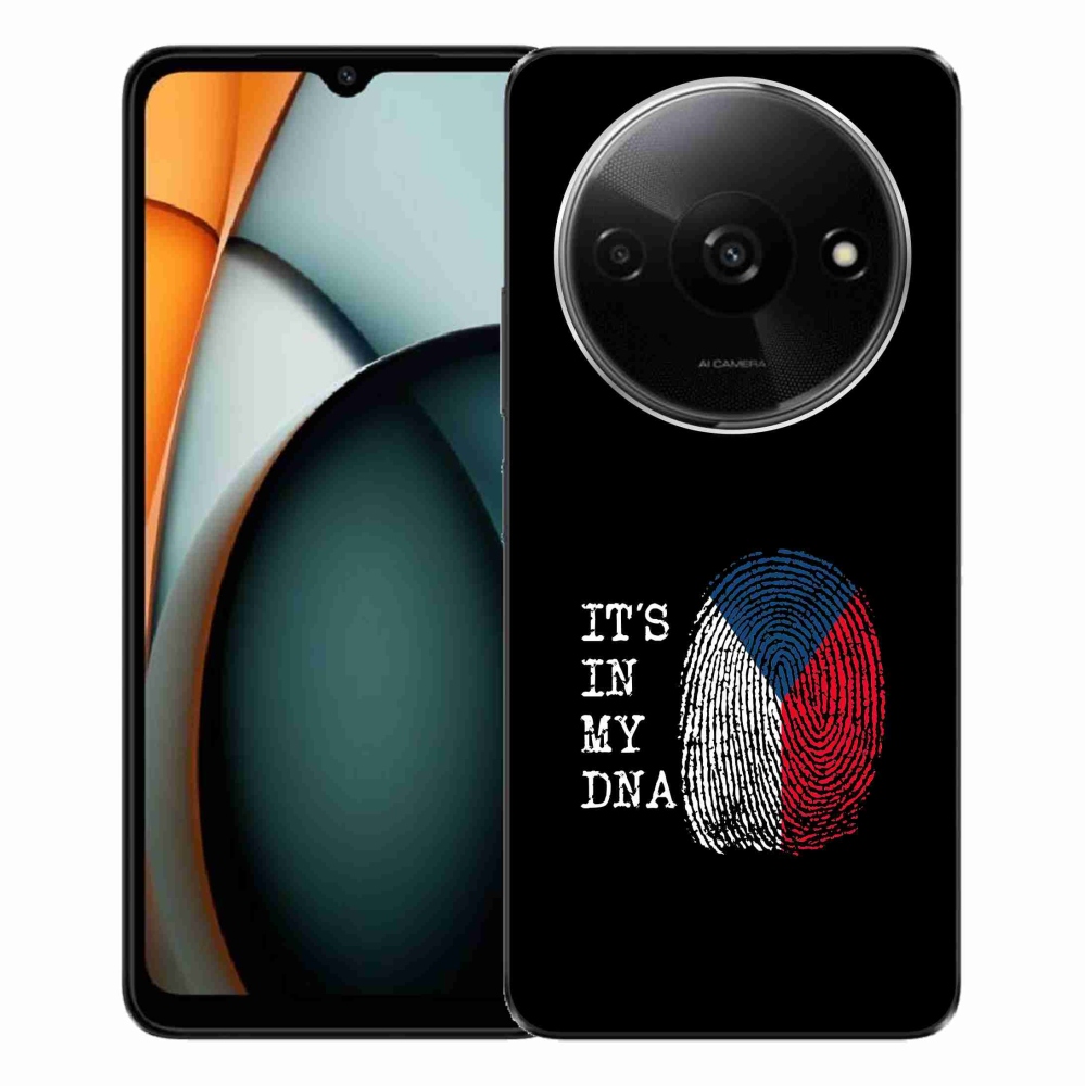 Gelový kryt mmCase na Xiaomi Redmi A3  - vlajka otisk prstu černé pozadí