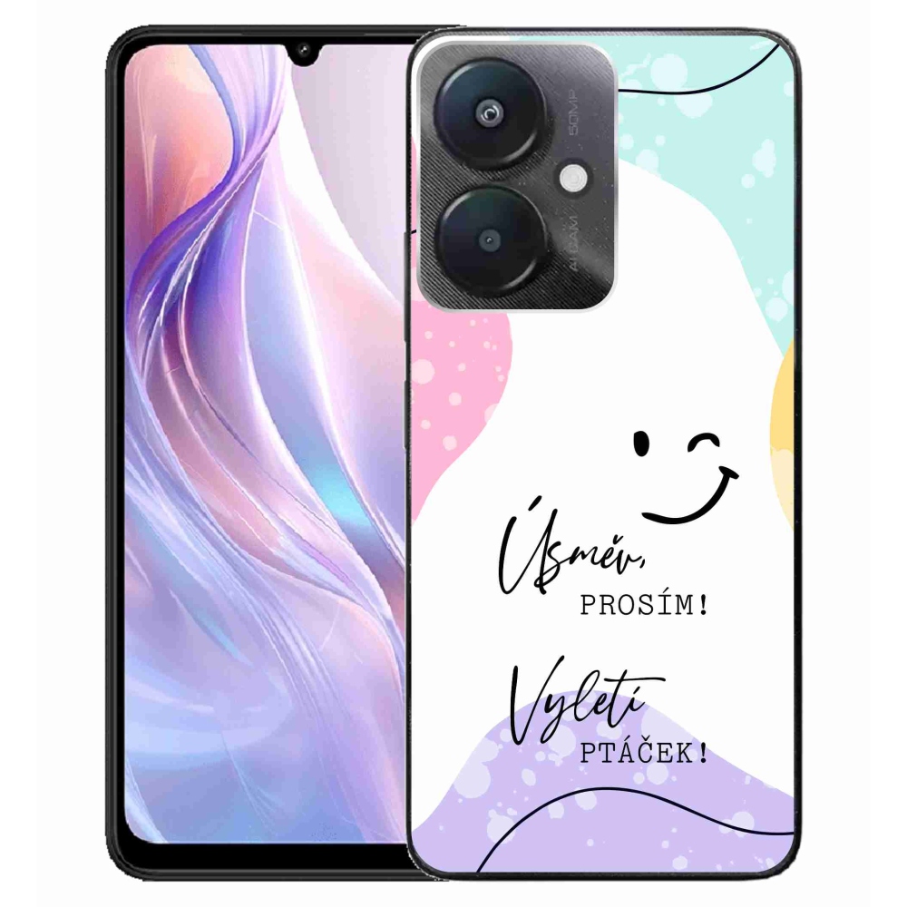 Gelový kryt mmCase na Xiaomi Redmi 13C 5G  - vtipný text 4 bílé pozadí