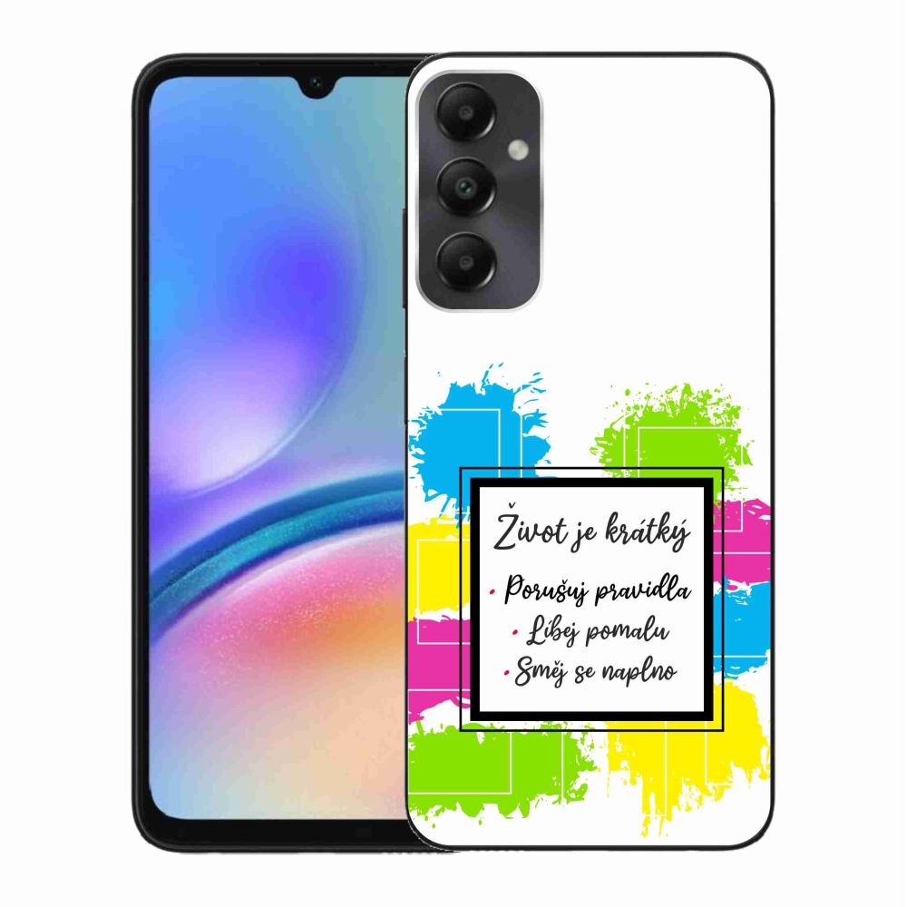 Gelový kryt mmCase na Samsung Galaxy A05s - citát 5 bílé pozadí