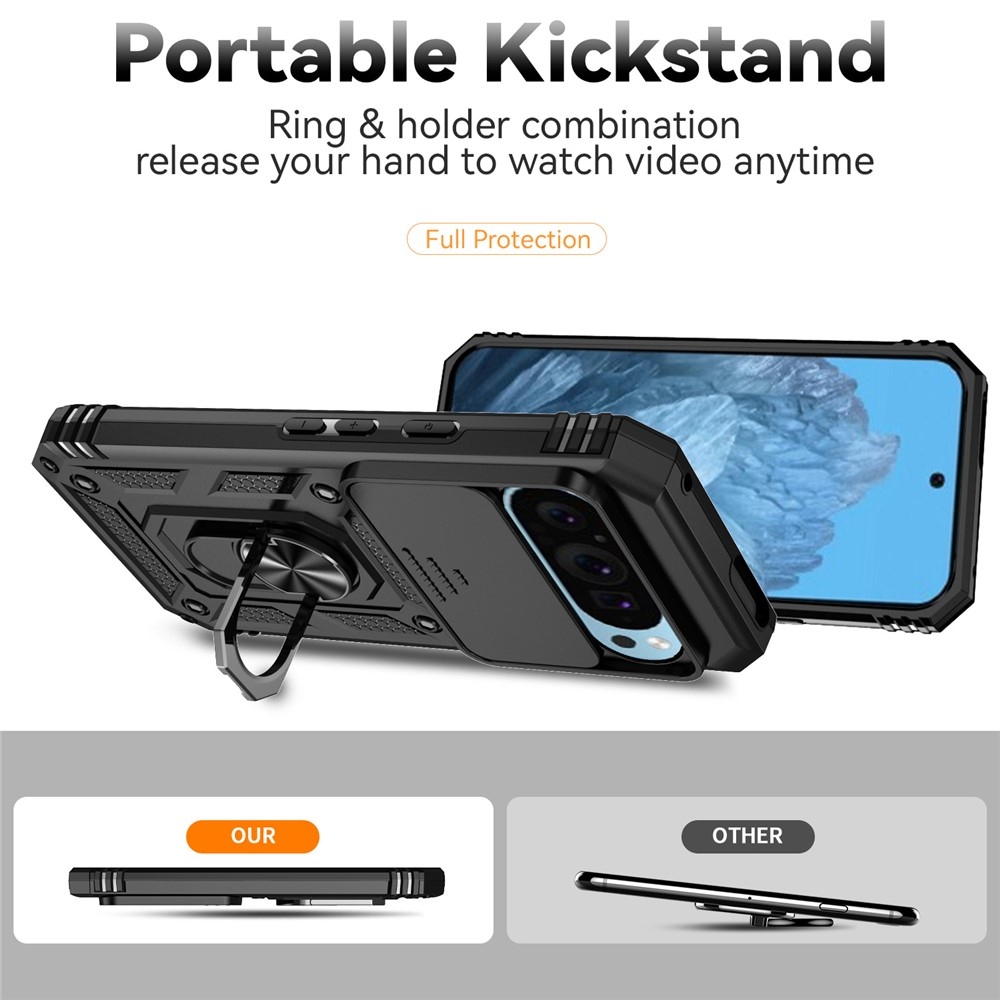 Slide odolný kryt na Google Pixel 10 Pro/Pixel 10/9 Pro/9 - černý