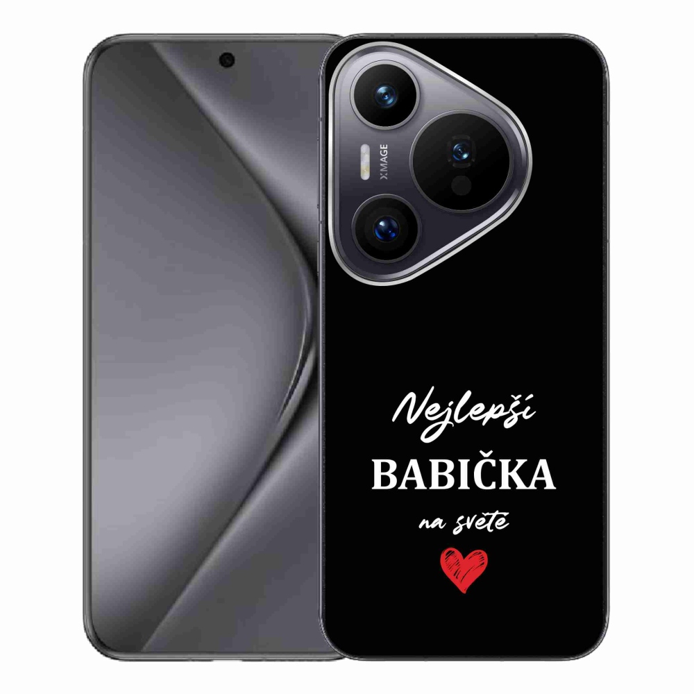 Gelový kryt mmCase na Huawei Pura 70 Pro - nejlepší babička 1 černé pozadí