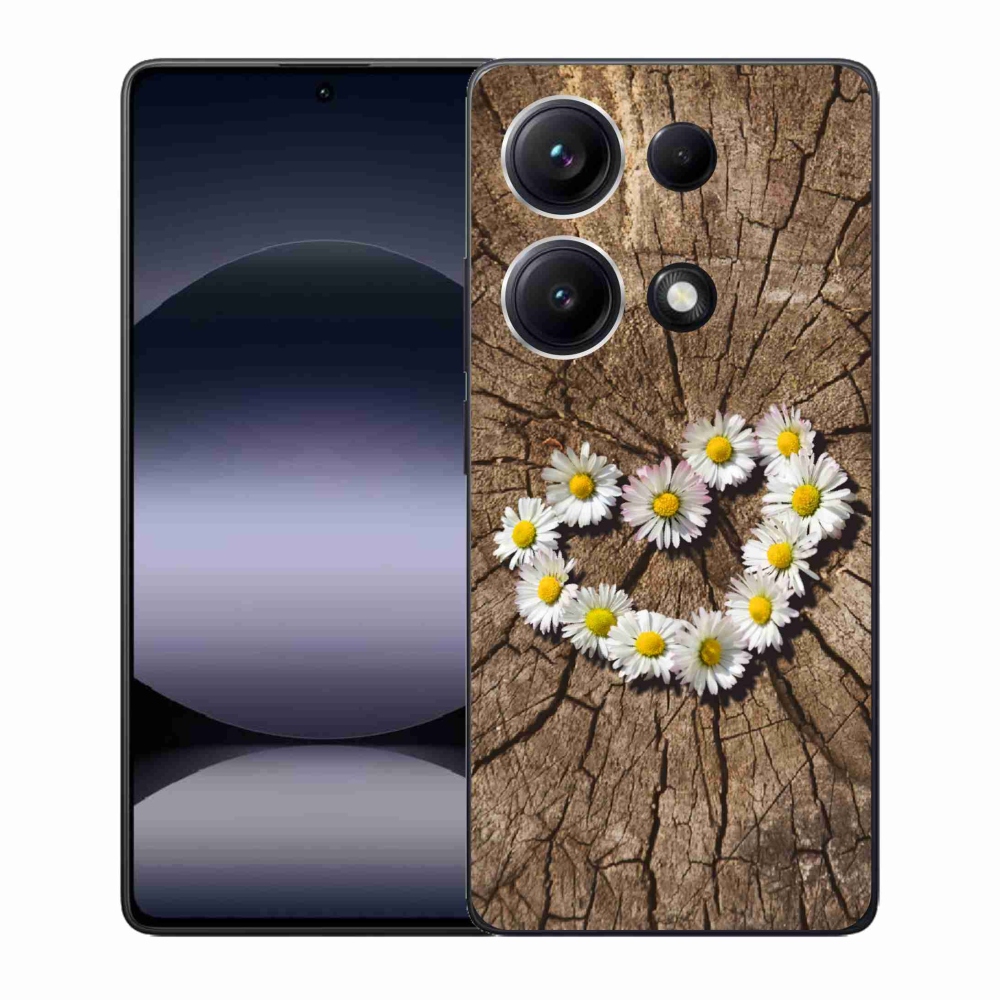 Gelový kryt mmCase na Xiaomi Redmi Note 14S - srdce z kopretin
