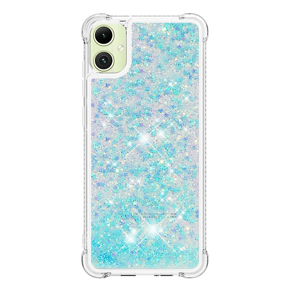 Glitter přesýpací gelový obal na Samsung Galaxy A06 4G - modrý/hvězdičky