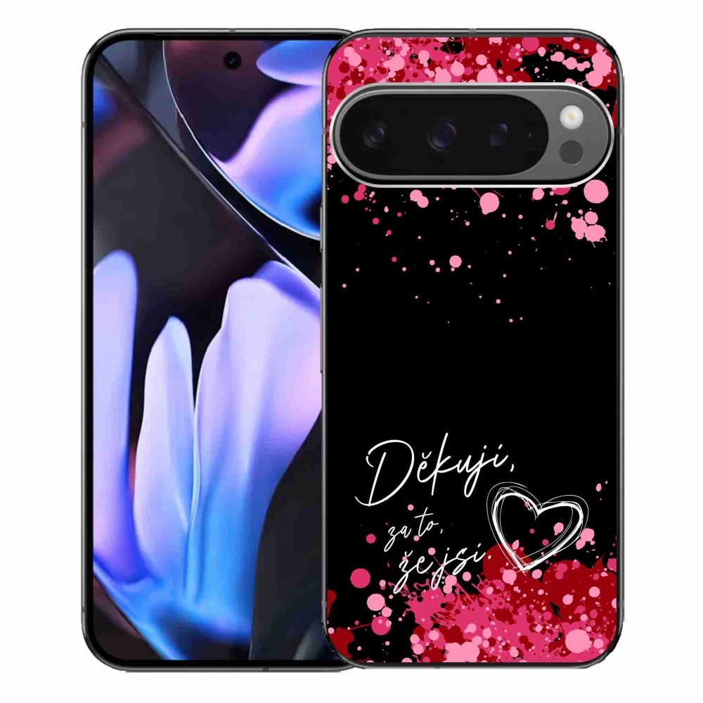 Gelový kryt mmCase na Google Pixel 9 Pro XL - zamilovaný text 2 černé pozadí