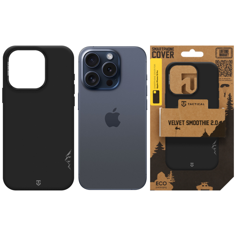 Tactical MagForce Velvet Smoothie 2.0 Kryt pro Apple iPhone 15 Pro Asphalt