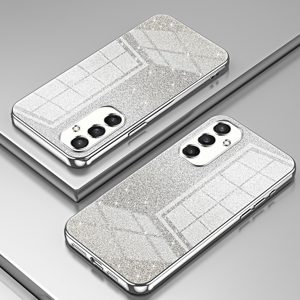 Cut gelový třpytivý obal na Samsung Galaxy S25 - stříbrný
