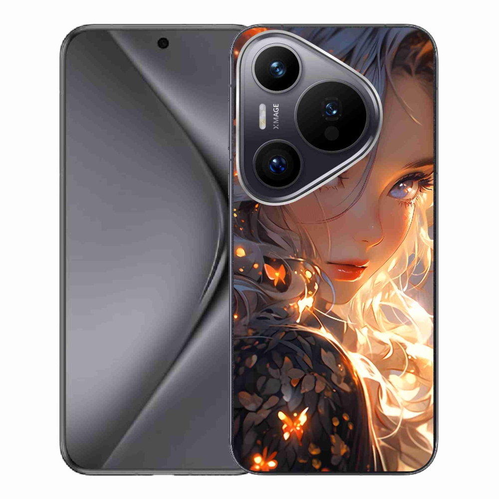 Gelový kryt mmCase na Huawei Pura 70 Pro - dívka a motýli