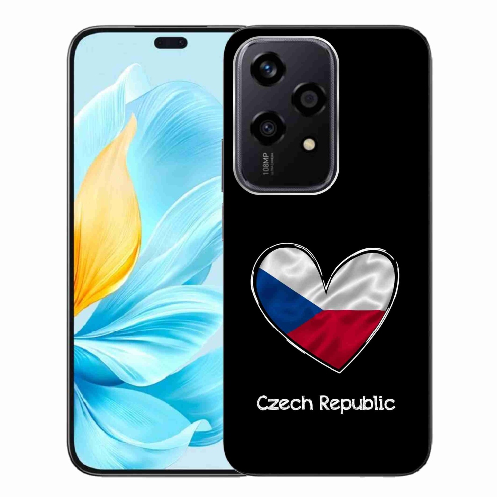 Gelový kryt mmCase na Honor 200 Lite 5G - vlajka srdce černé pozadí