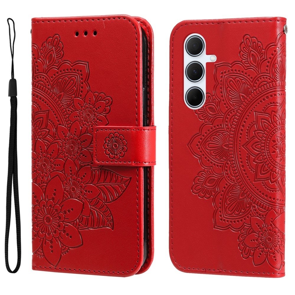 Mandala knížkové pouzdro na Samsung Galaxy A36 5G - červené