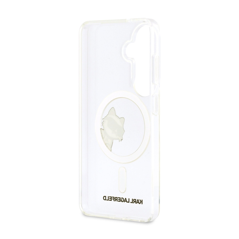 Karl Lagerfeld IML Choupette Peekaboo Logo Magnetic Zadní Kryt pro Samsung Galaxy S26 Transparent