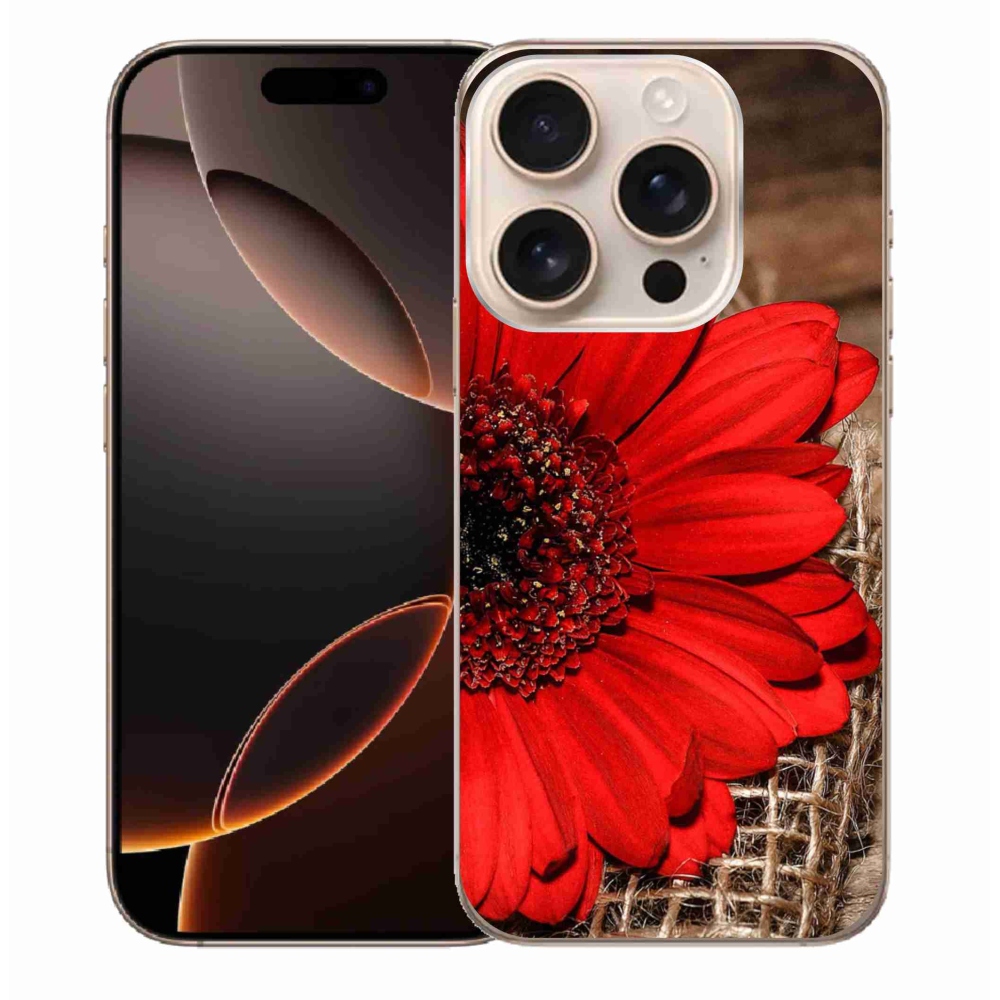 Gelový kryt mmCase na iPhone 16 Pro Max - gerbera
