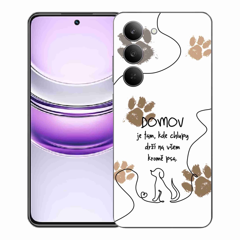 Gelový kryt mmCase na Realme 14x 5G - psí motiv bílé pozadí