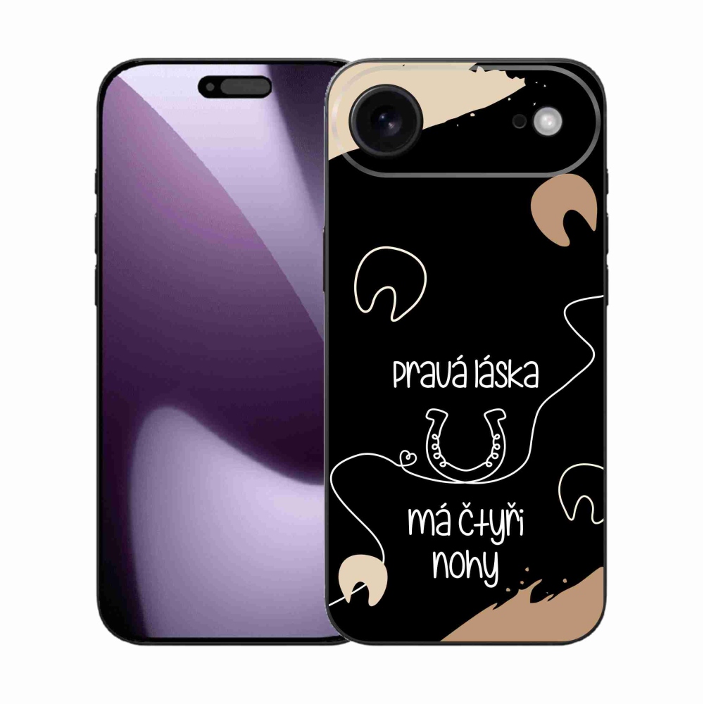 Gelový kryt mmCase na iPhone 17 Air - koňský motiv černé pozadí