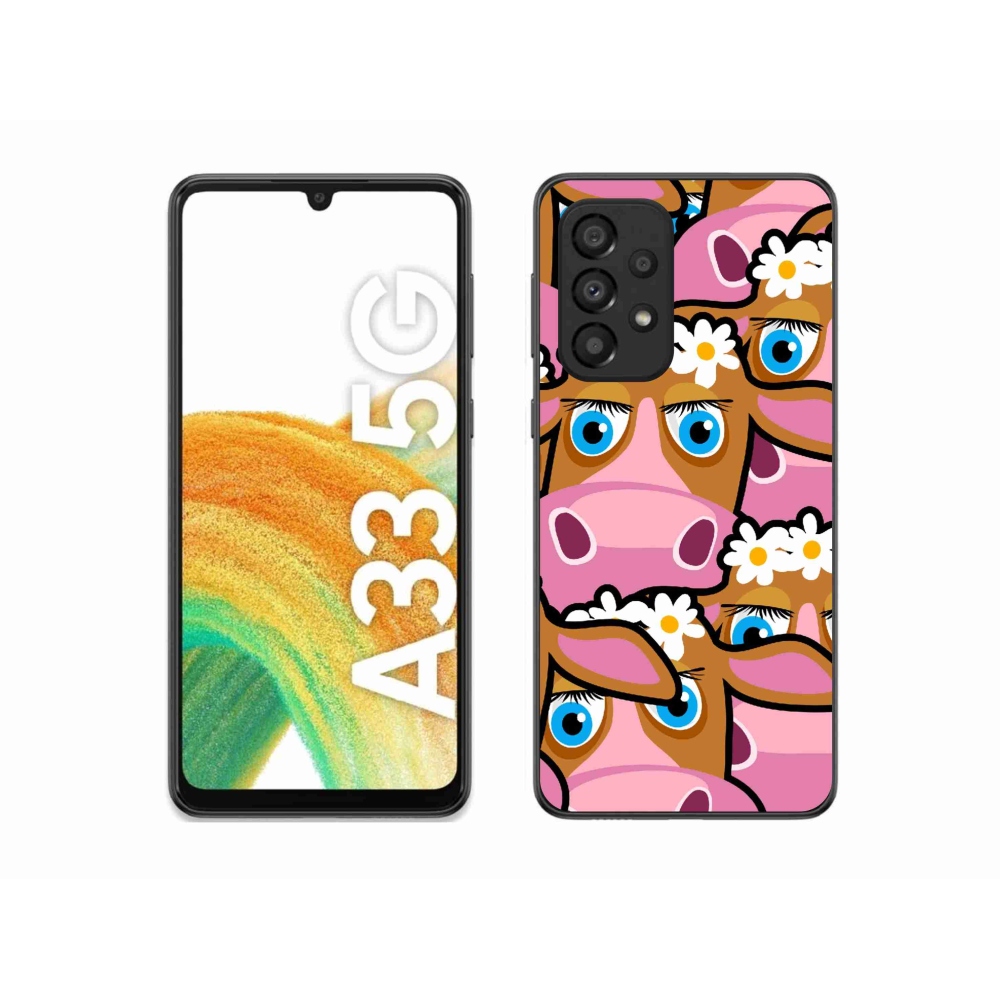 Gelový kryt mmCase na Samsung Galaxy A33 5G - kreslené kravičky