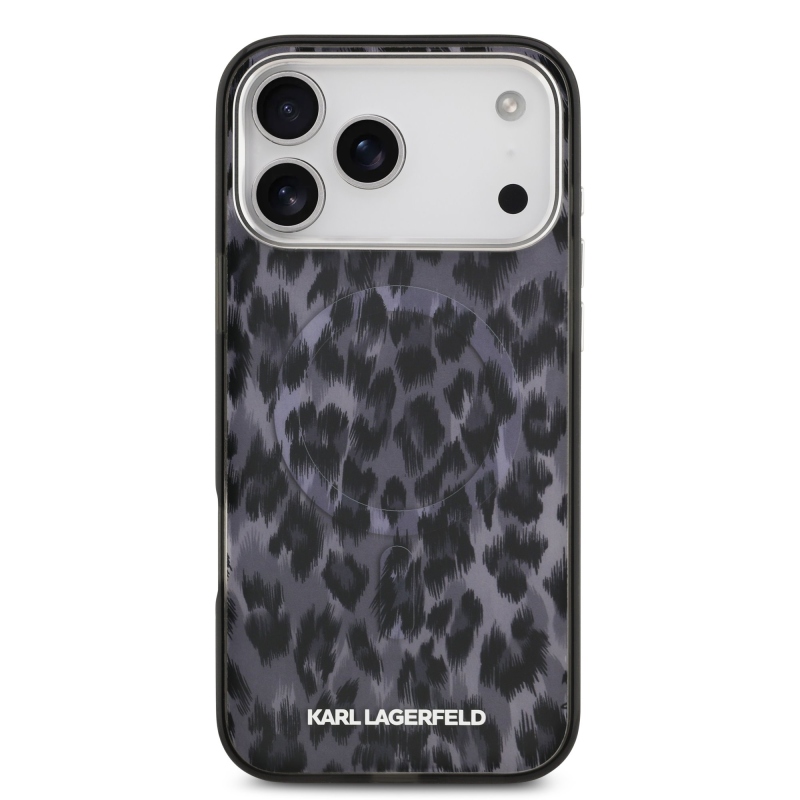 Karl Lagerfeld IML Leopard MagSafe Zadní Kryt pro iPhone 17 Pro Max Grey