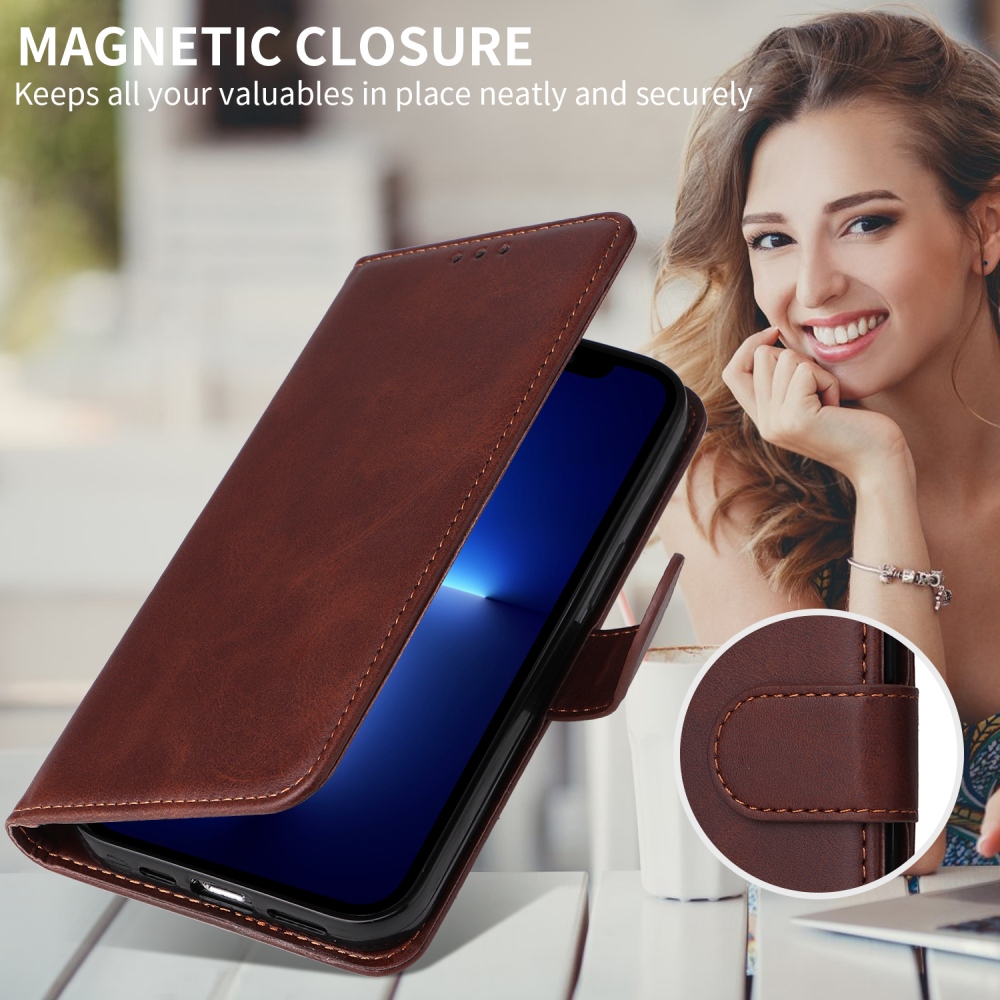 Clots knížkové pouzdro na Xiaomi Poco F7 5G - hnědé