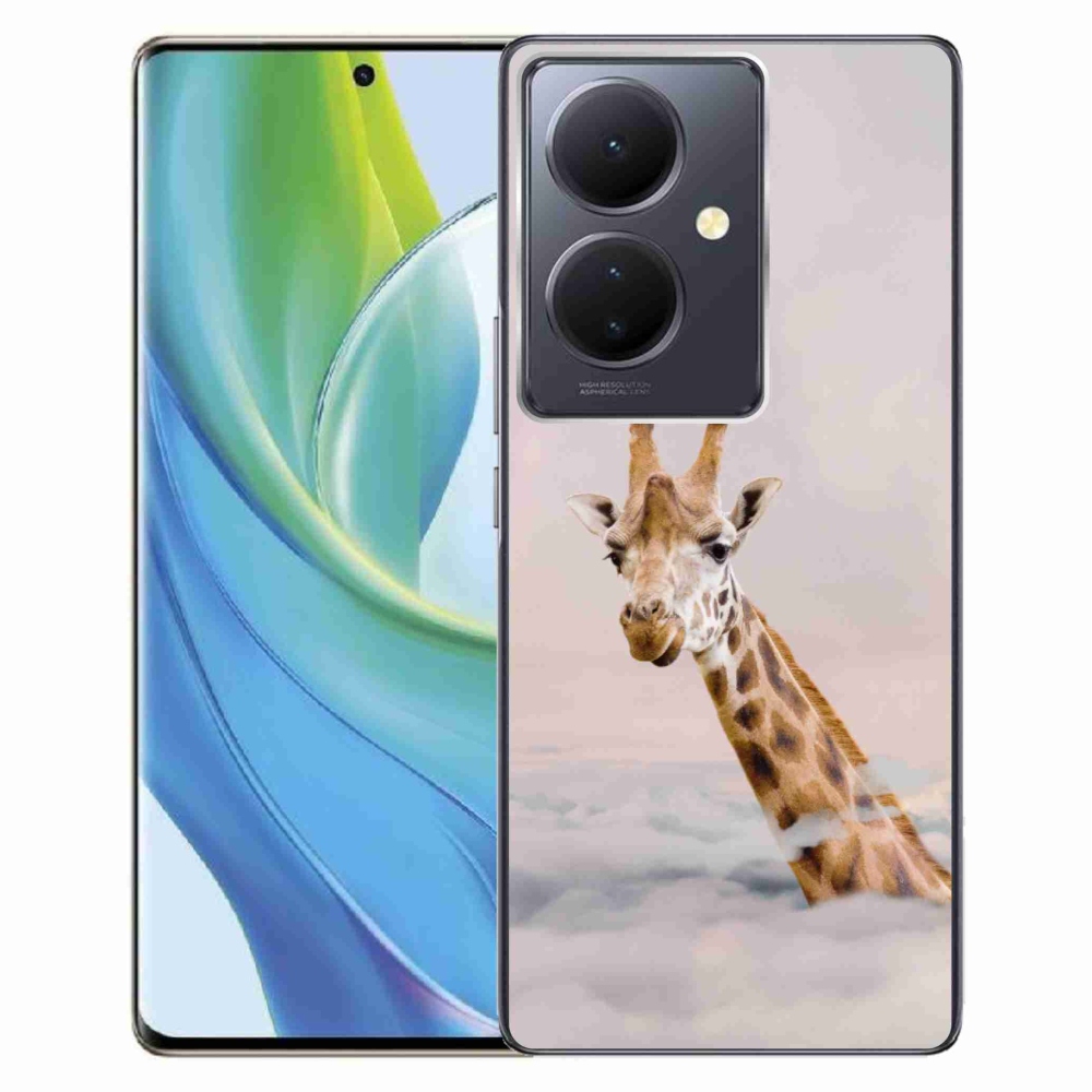 Gelový kryt mmCase na Vivo V29 Lite 5G - žirafa v oblacích
