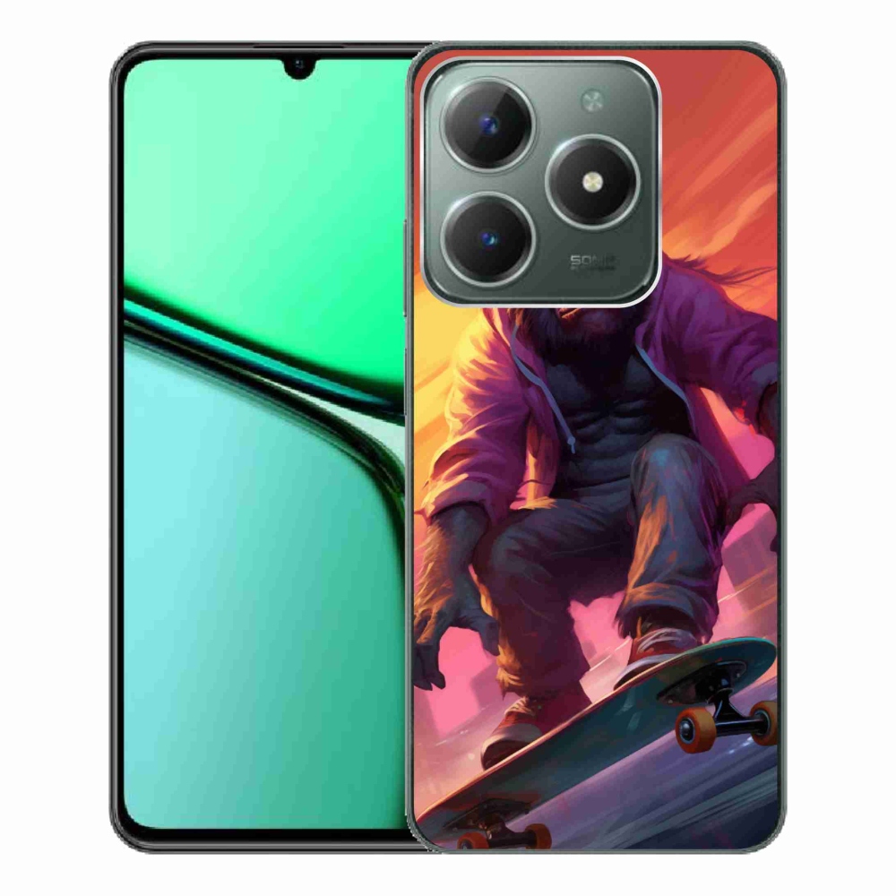 Gelový kryt mmCase na Realme C61 - gorila na skateboardu