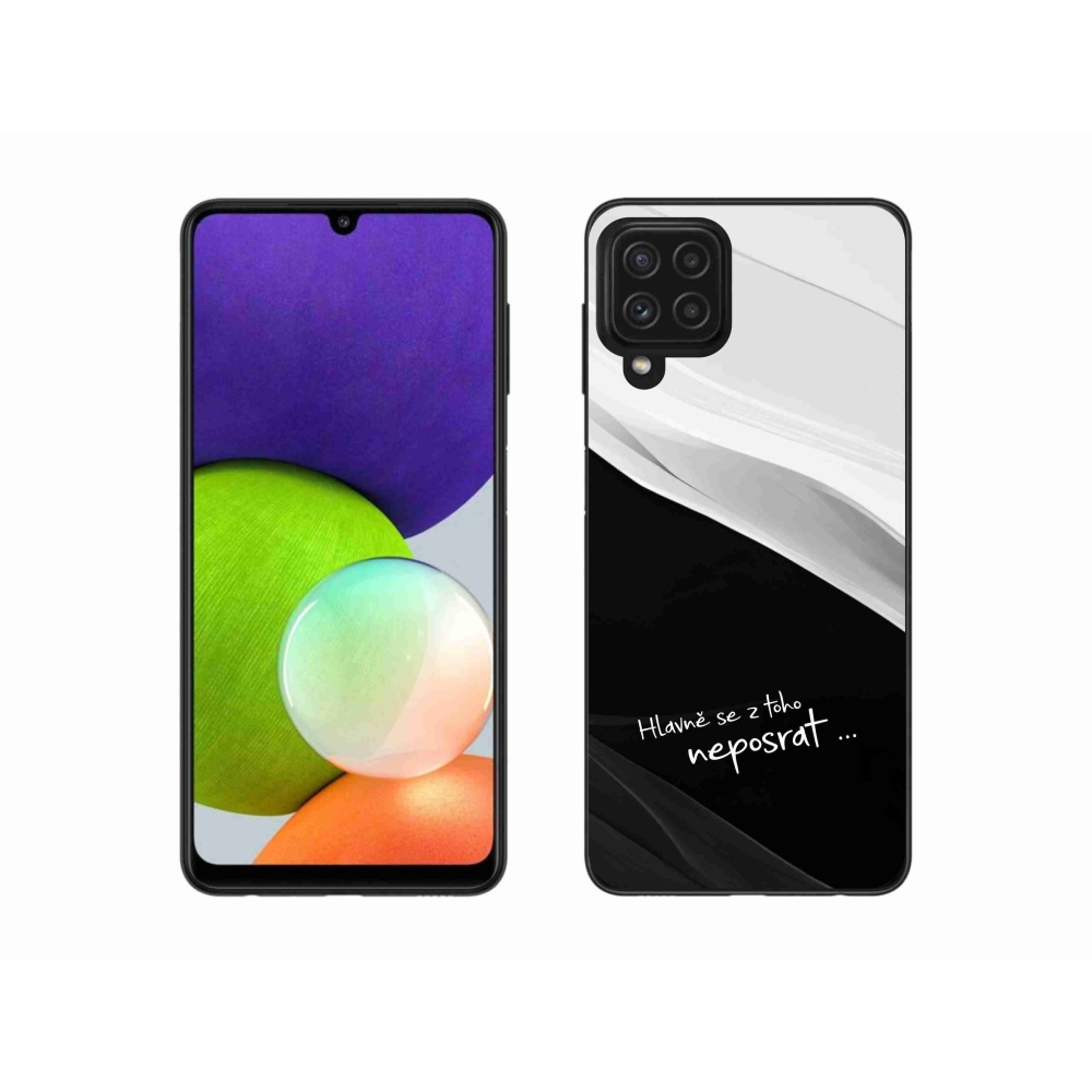 Gelový kryt mmCase na Samsung Galaxy A22 4G - vtipný text 13 černobílé pozadí