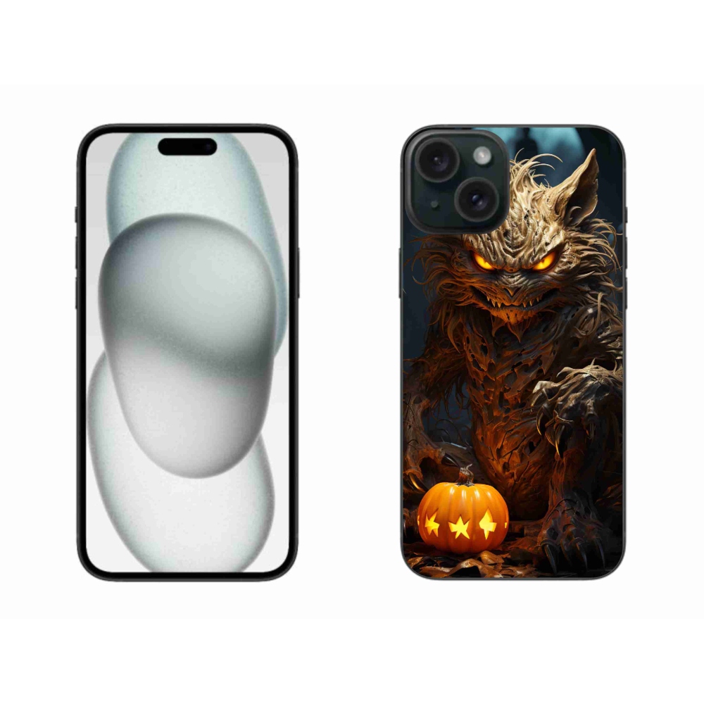 Gelový kryt mmCase na iPhone 15 Plus - halloweenská příšera