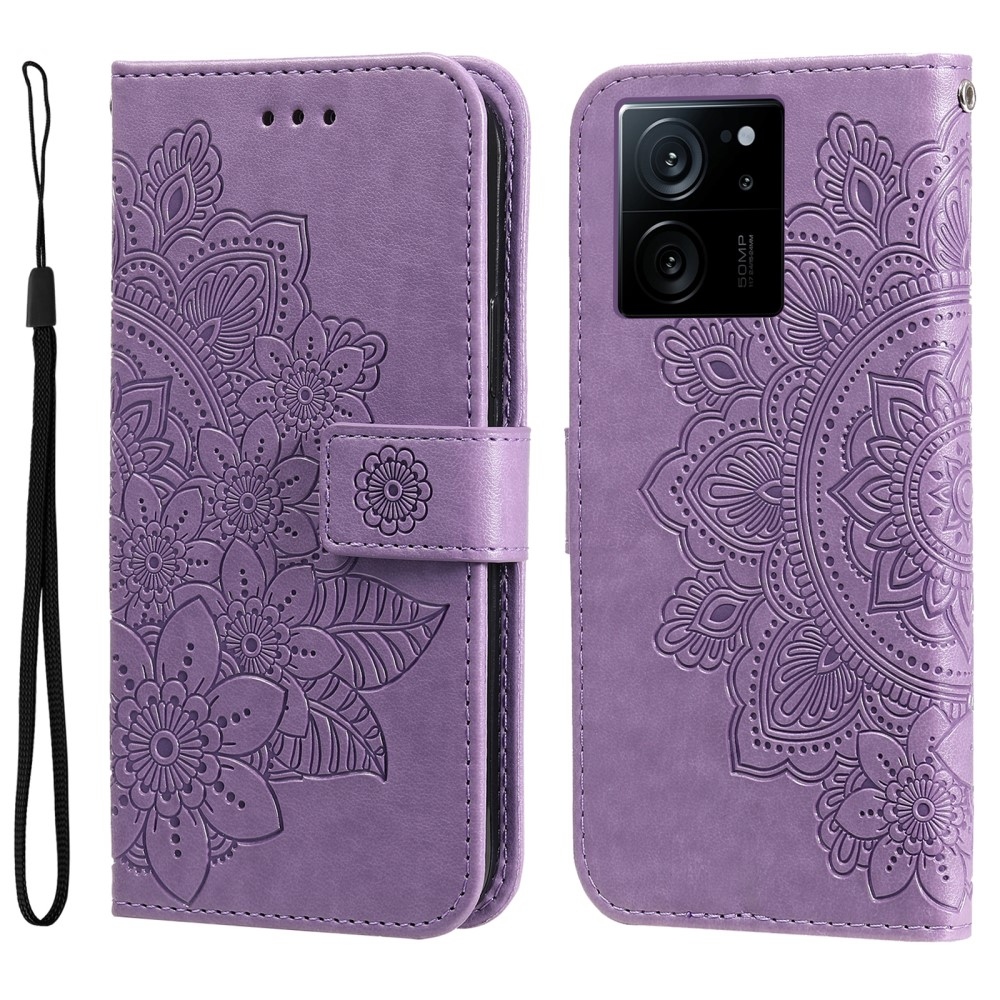 Mandala knížkové pouzdro na Xiaomi 13T/13T Pro - fialové