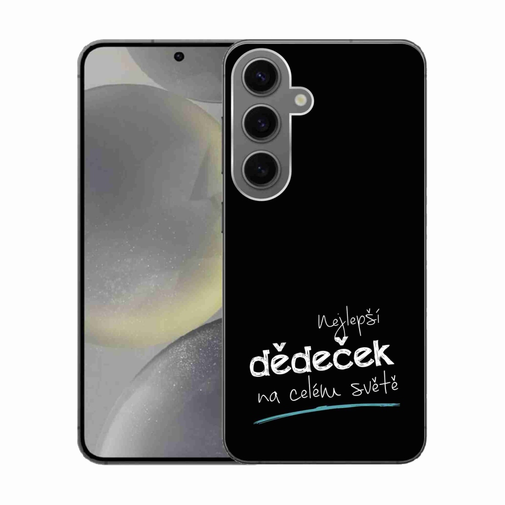 Gelový kryt mmCase na Samsung Galaxy S24 - nejlepší dědeček 3 černé pozadí
