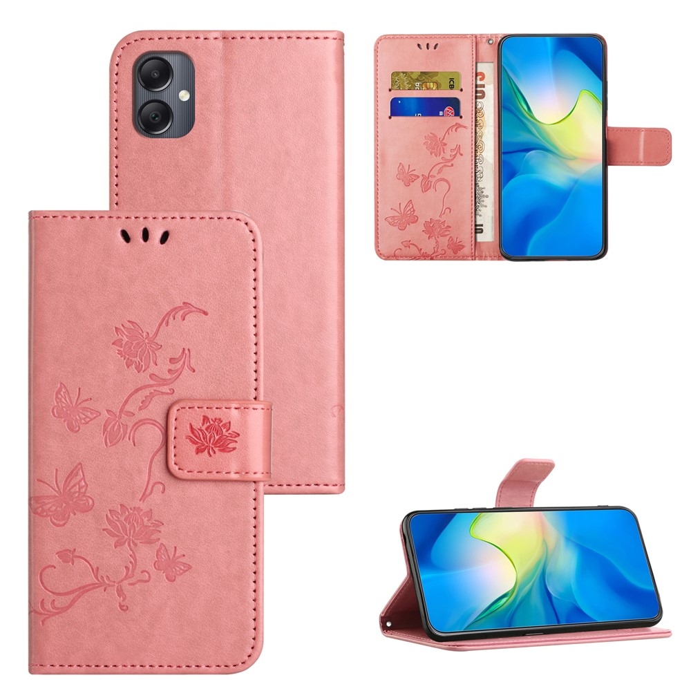 Flower knížkové pouzdro na Samsung Galaxy A07 4G - růžové