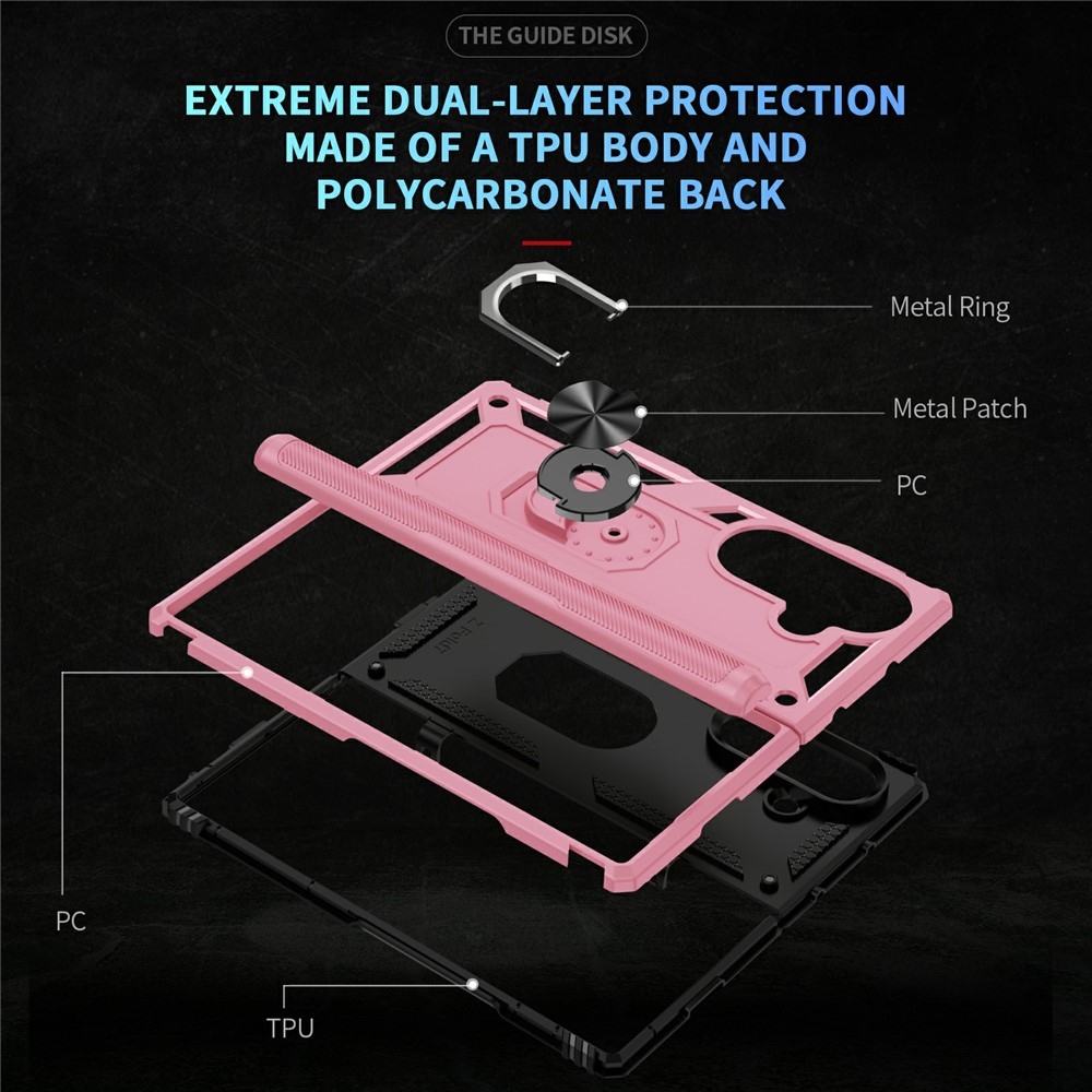 Ring odolný kryt na Samsung Galaxy Z Fold7 5G - růžový
