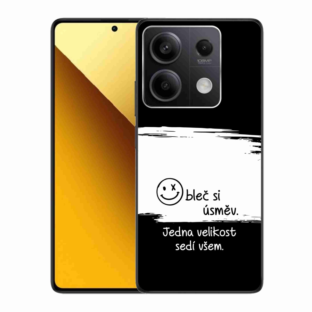 Gelový kryt mmCase na Xiaomi Redmi Note 13 5G - vtipný text 8 bíločerné pozadí