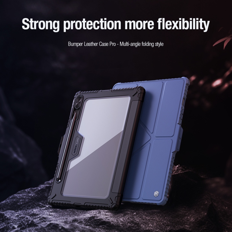 Nillkin Bumper PRO Protective Stand Case Multi-angle pro Samsung Galaxy Tab S9 Sapphire Blue