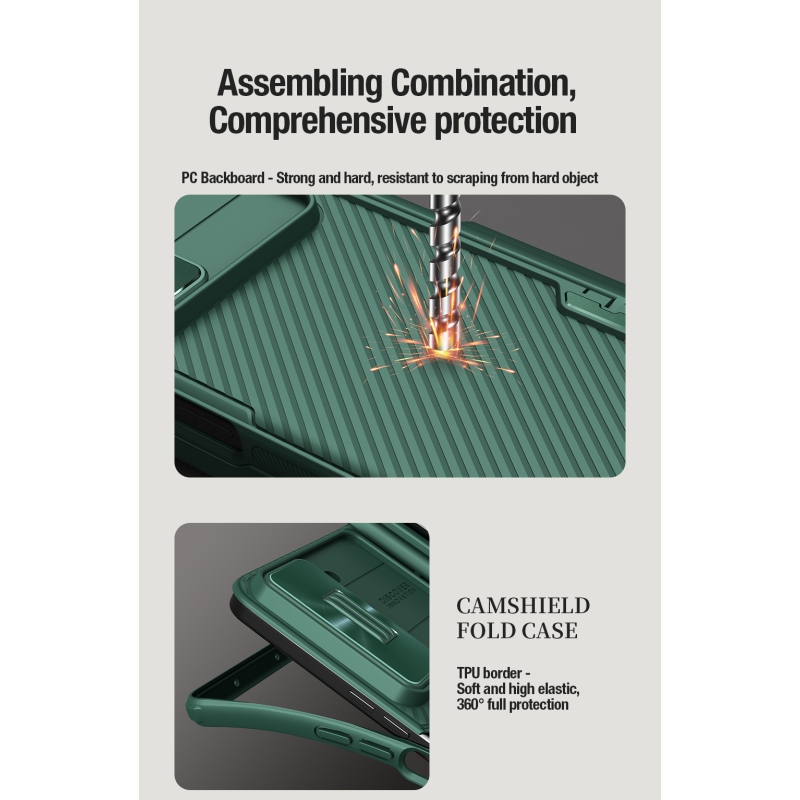 Nillkin CamShield FOLD Stand Zadní Kryt pro Samsung Galaxy Z Fold 5 Blue