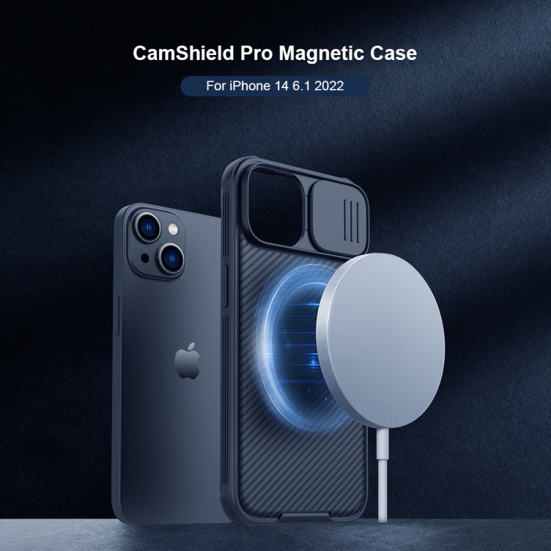 Nillkin CamShield PRO Magnetic Zadní Kryt pro Apple iPhone 13/14 Blue