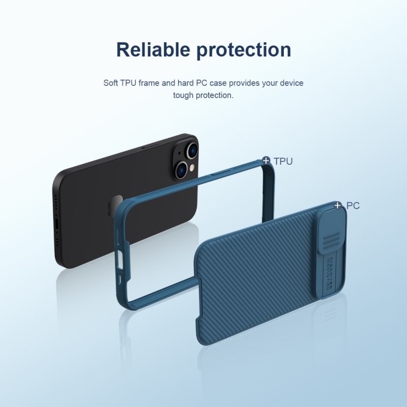 Nillkin CamShield PRO Magnetic Zadní Kryt pro Apple iPhone 13/14 Blue